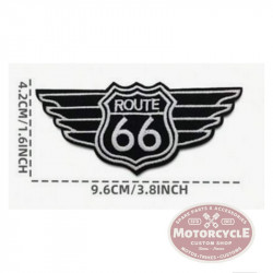 MCS Black Route 66 Wings Iron-On Patch