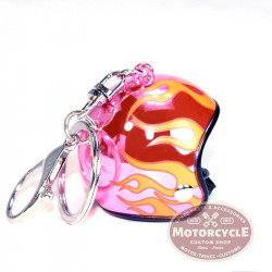 MCS Pink & Flame Helmet Keychain