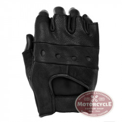 Pair of Plain Black Leather Mittens