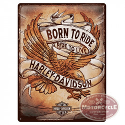 Plaque Décorative Harley-Davidson Aigle "Live to Ride"
