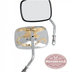 HARLEY DAVIDSON Chrome & Gold Live To Ride Rearview Mirror