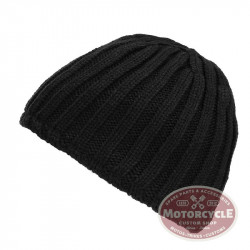 Black thick knit wool hat