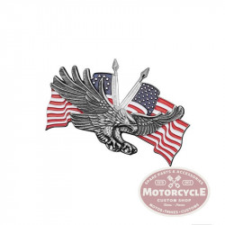 HIGHWAY HAWK Emblem Eagle Flag USA